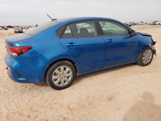 3KPA24AD4ME400406 - 2021 KIA RIO LX BLUE photo 3