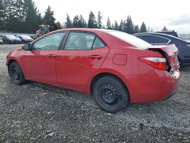 2T1BURHE1GC611317 - 2016 TOYOTA COROLLA L RED photo 2