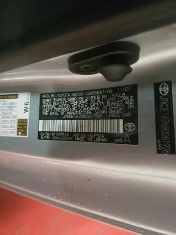 JTKDE167680261926 - 2008 TOYOTA SCION TC ვერცხლისფერი ფოტო 13