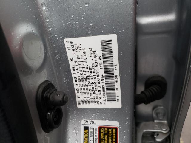 5J6RM4H93FL075654 - 2015 HONDA CR-V TOURING SILVER photo 12