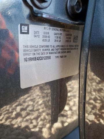 1G1RH6E42CU122590 - 2012 CHEVROLET VOLT CHARCOAL photo 12