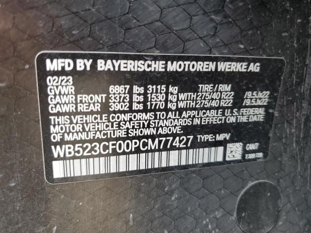WB523CF00PCM77427 - 2023 BMW IX XDRIVE50 GRAY photo 12