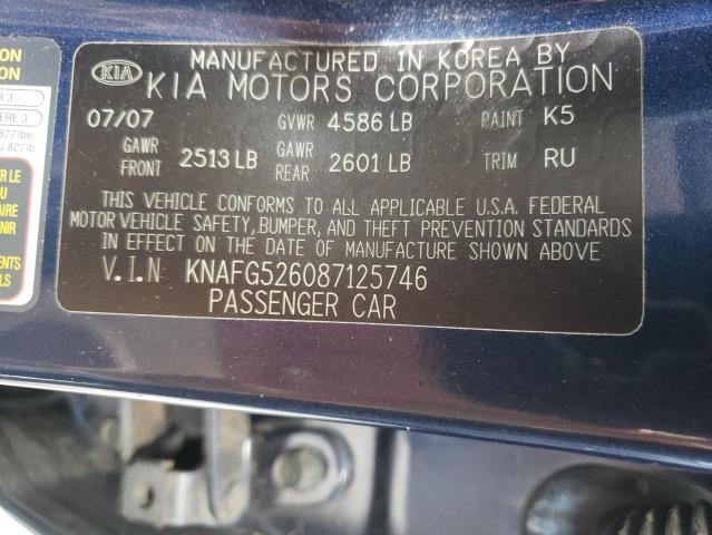 KNAFG526087125746 - 2008 KIA RONDO LX BLUE photo 12