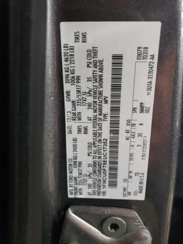 1FMCU0F75EUC17352 - 2014 FORD ESCAPE S GRAY photo 12