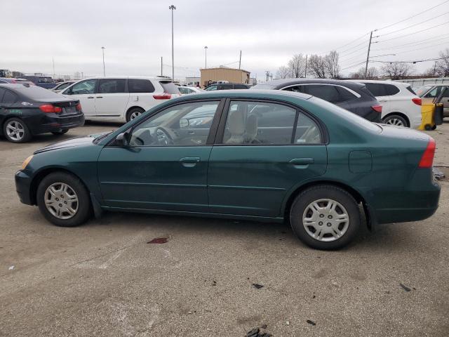 1HGES16562L040806 - 2002 HONDA CIVIC LX GREEN photo 2