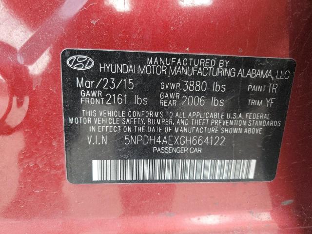 5NPDH4AEXGH664122 - 2016 HYUNDAI ELANTRA SE MAROON photo 13