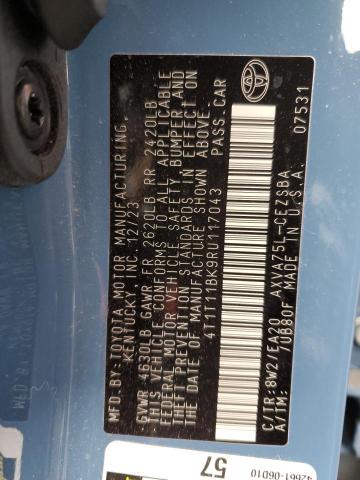 4T1T11BK9RU117043 - 2024 TOYOTA CAMRY SE NIGHT SHADE BLUE photo 12