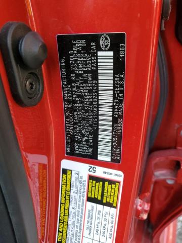 4T1G11AKXRU251479 - 2024 TOYOTA CAMRY SE NIGHT SHADE RED photo 13