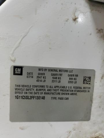 1G11C5SL2FF130148 - 2015 CHEVROLET MALIBU 1LT ვერცხლისფერი ფოტო 12