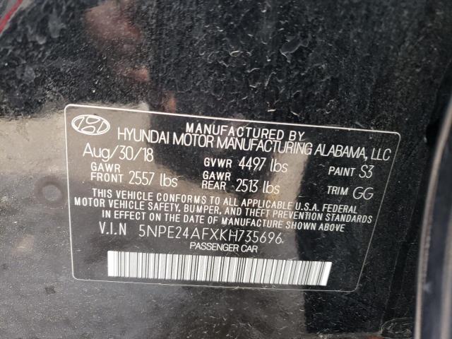 5NPE24AFXKH735696 - 2019 HYUNDAI SONATA SE BLACK photo 13