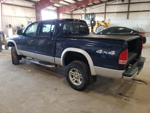 1D7HG48N04S737561 - 2004 DODGE DAKOTA QUAD SLT BLUE photo 2