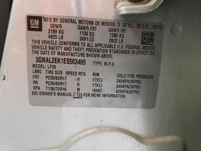 3GNAL2EK1ES563499 - 2014 CHEVROLET CAPTIVA LS 银色 照片 12