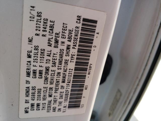 19UUB2F71FA010312 - 2015 ACURA TLX ADVANCE WHITE photo 12