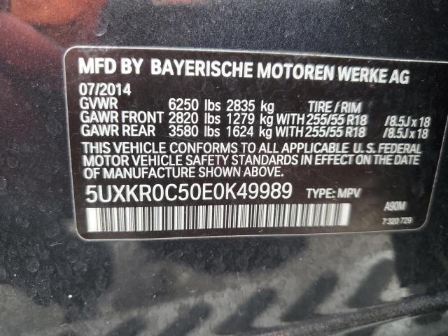 5UXKR0C50E0K49989 - 2014 BMW X5 XDRIVE35I GRAY photo 13