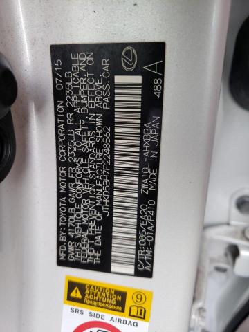 JTHKD5BH7F2248562 - 2015 LEXUS CT 200 WHITE photo 12