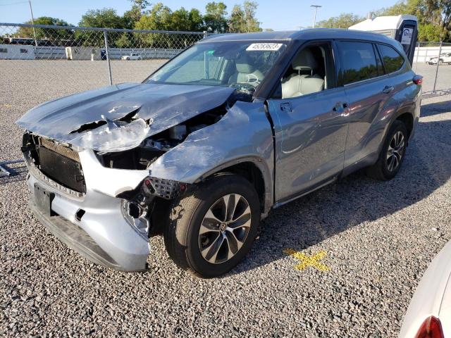 5TDGZRAHXLS008976 - 2020 TOYOTA HIGHLANDER XLE SILVER photo 1