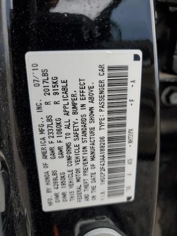 1HGCP2F43AA189206 - 2010 HONDA ACCORD LXP BLACK photo 12