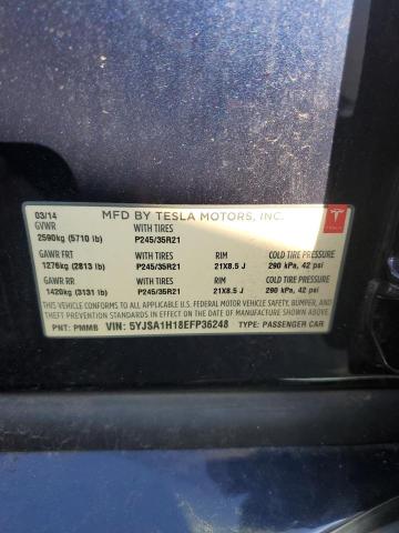 5YJSA1H18EFP36248 - 2014 TESLA MODEL S 蓝色 照片 12