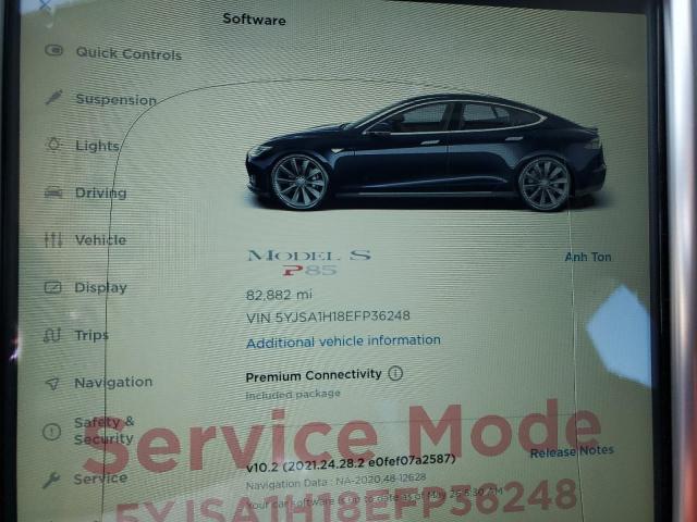 5YJSA1H18EFP36248 - 2014 TESLA MODEL S BLUE photo 9