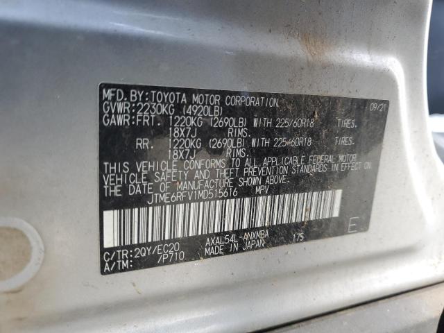 JTME6RFV1MD515616 - 2021 TOYOTA RAV4 XSE SILVER photo 14