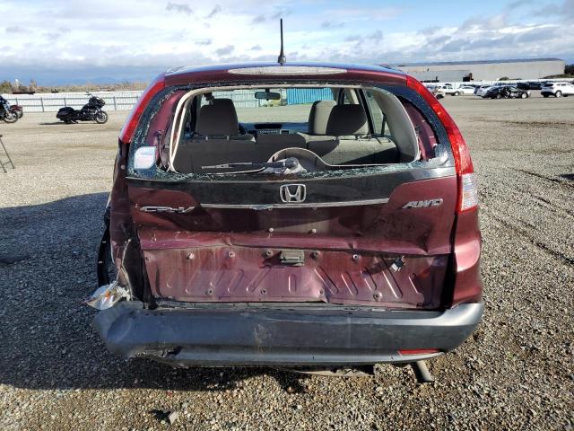 5J6RM4H39CL075004 - 2012 HONDA CR-V LX BURGUNDY photo 6