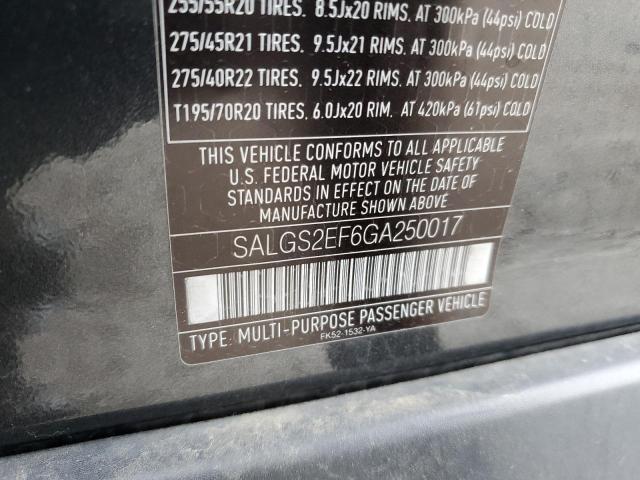 SALGS2EF6GA250017 - 2016 LAND ROVER RANGE ROVE SUPERCHARGED GRAY photo 13