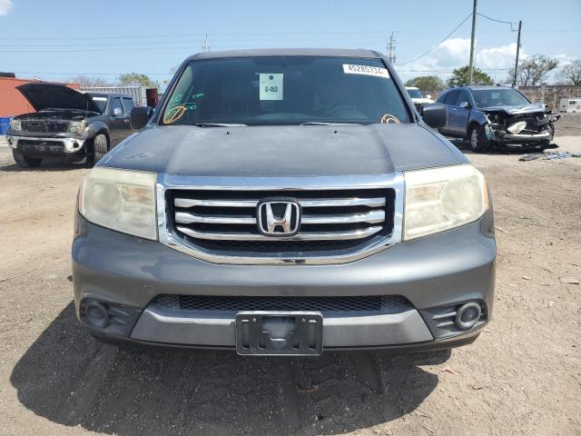 5FNYF3H22CB009748 - 2012 HONDA PILOT LX GRAY photo 5