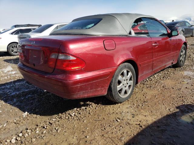 WDBLK65G22T128109 - 2002 MERCEDES-BENZ CLK 320 RED photo 3