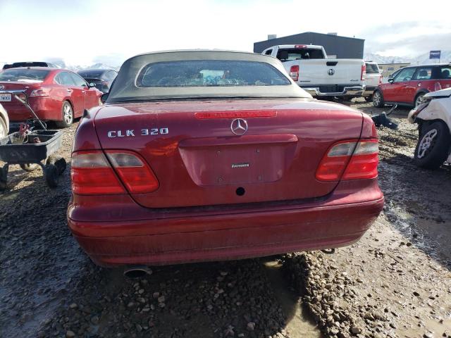 WDBLK65G22T128109 - 2002 MERCEDES-BENZ CLK 320 RED photo 6