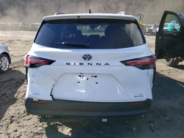 5TDKSKFC6MS040229 - 2021 TOYOTA SIENNA LE WHITE photo 6