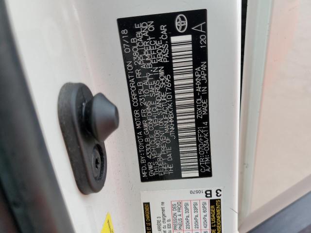 JTNKHMBX7K1017695 - 2019 TOYOTA C-HR XLE WHITE photo 13