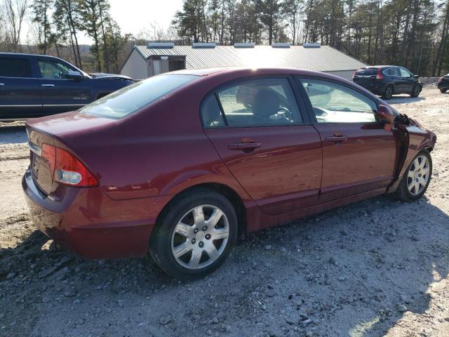 2HGFA16539H333433 - 2009 HONDA CIVIC LX BURGUNDY photo 3