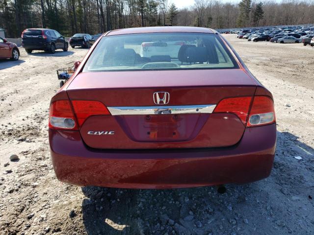 2HGFA16539H333433 - 2009 HONDA CIVIC LX BURGUNDY photo 6