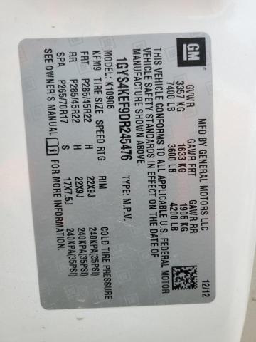 1GYS4KEF9DR245476 - 2013 CADILLAC ESCALADE ESV PLATINUM თეთრი ფოტო 13