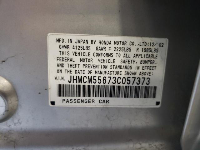 JHMCM55673C057373 - 2003 HONDA ACCORD EX SILVER photo 12