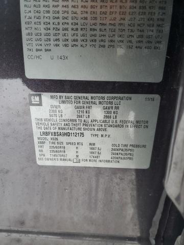 LRBFXBSA9HD112175 - 2017 BUICK ENVISION ESSENCE Բորդո լուսանկար 13