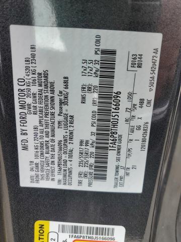 1FA6P8TH0J5166096 - 2018 FORD MUSTANG GRAY photo 13