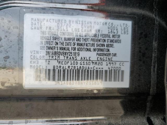 3N1AB8DV8NY251819 - 2022 NISSAN SENTRA SR BLACK photo 12