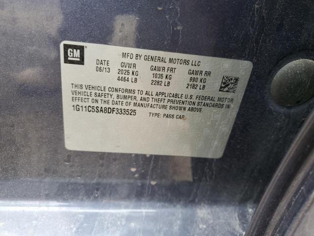 1G11C5SA8DF333525 - 2013 CHEVROLET MALIBU 1LT Көк фото 12