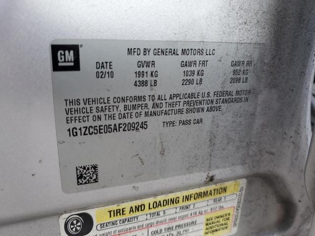 1G1ZC5E05AF209245 - 2010 CHEVROLET MALIBU 1LT SILVER photo 12