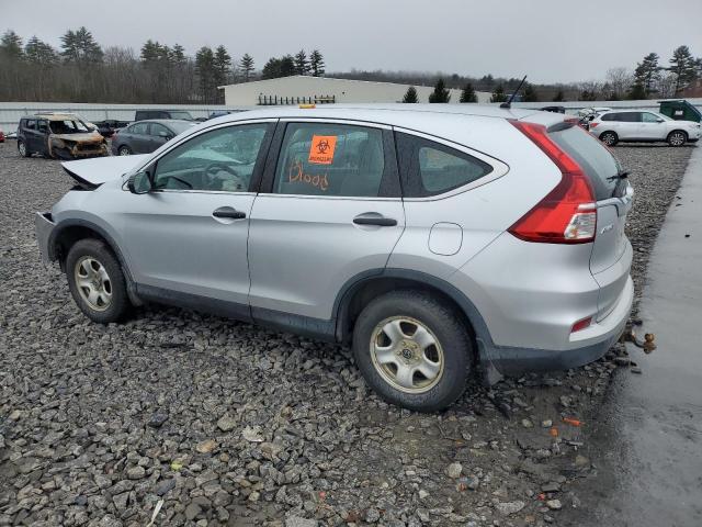 2HKRM4H3XFH615104 - 2015 HONDA CR-V LX SILVER photo 2