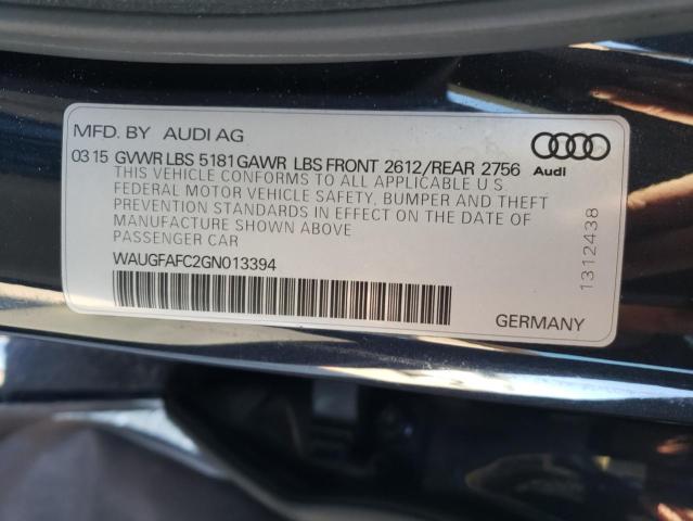 WAUGFAFC2GN013394 - 2016 AUDI A6 PREMIUM PLUS BLACK photo 12