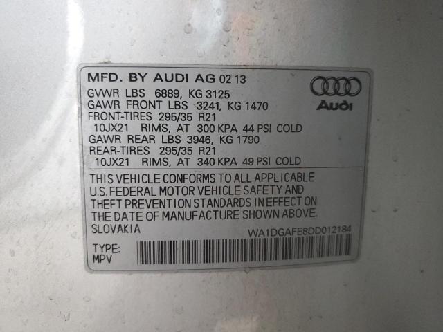 WA1DGAFE8DD012184 - 2013 AUDI Q7 PRESTIGE 银色 照片 13