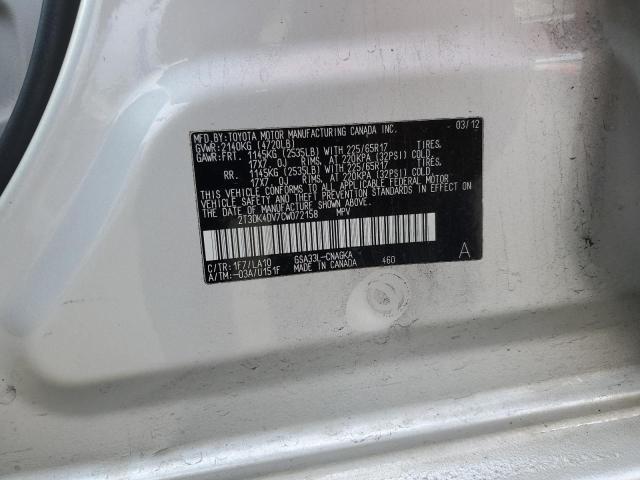 2T3DK4DV7CW072158 - 2012 TOYOTA RAV4 LIMITED SILVER photo 13