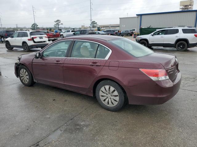 1HGCP2F31AA117167 - 2010 HONDA ACCORD LX BURGUNDY photo 2