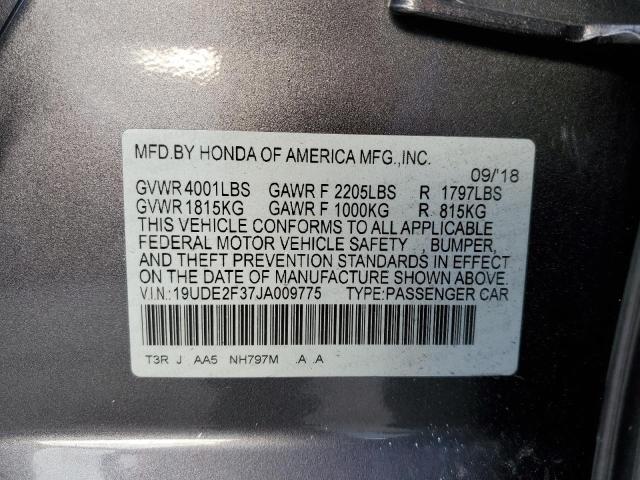 19UDE2F37JA009775 - 2018 ACURA ILX BASE WATCH PLUS GRAY photo 12