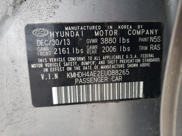 KMHDH4AE2EU088265 - 2014 HYUNDAI ELANTRA SE SILVER photo 13