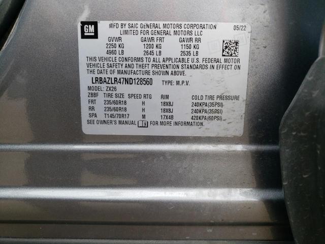 LRBAZLR47ND128560 - 2022 BUICK ENVISION PREFERRED 灰色 照片 13