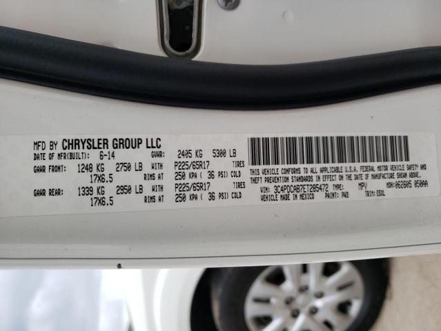 3C4PDCAB7ET285472 - 2014 DODGE JOURNEY SE WHITE photo 14