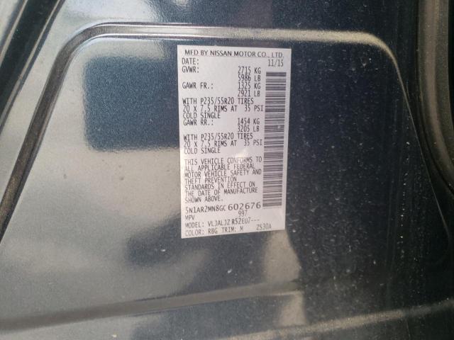 5N1AR2MN8GC602676 - 2016 NISSAN PATHFINDER S 蓝色 照片 13